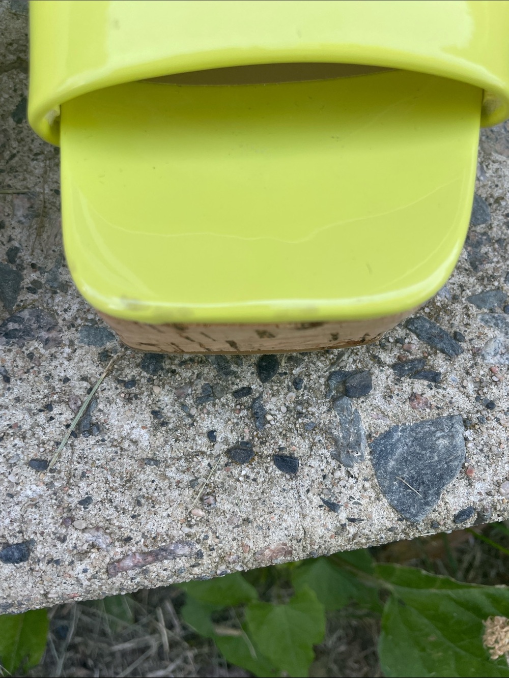 BAMBOO Neon Yellow Patent Cork Platform Slide Sandals - Picture 2 of 5